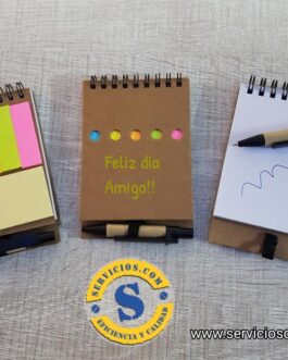 Bloc de notas ecológico con post-it