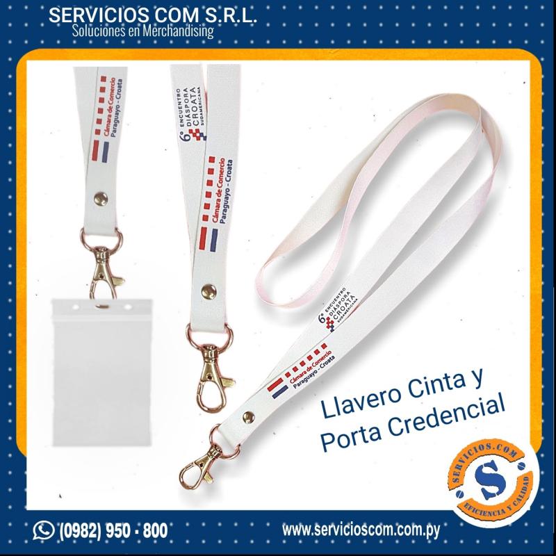 16 - Llavero cinta con porta credencial